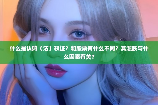 什么是认购（沽）权证？和股票有什么不同？其涨跌与什么因素有关？