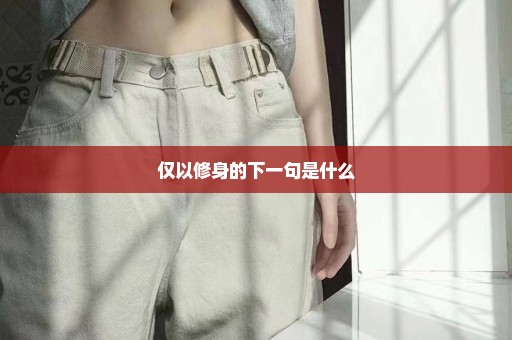 仅以修身的下一句是什么