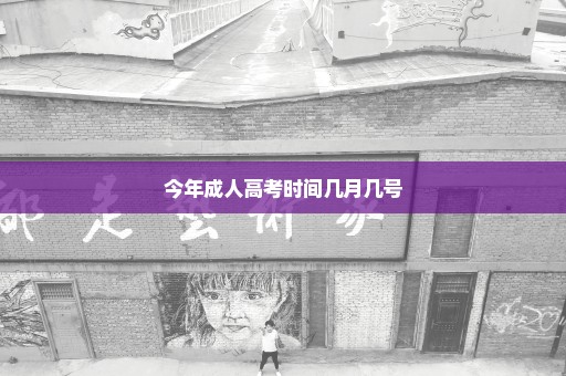 今年成人高考时间几月几号