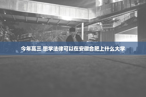 今年高三 想学法律可以在安徽合肥上什么大学