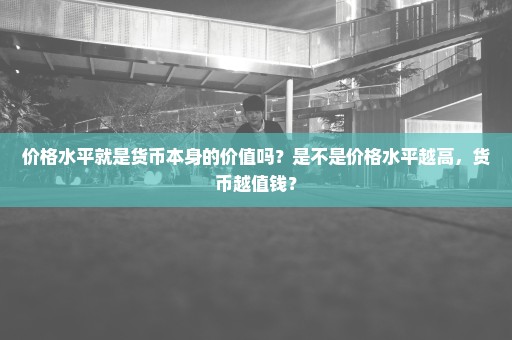 价格水平就是货币本身的价值吗？是不是价格水平越高，货币越值钱？