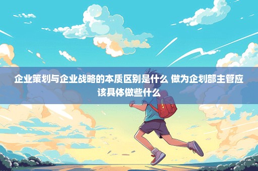 企业策划与企业战略的本质区别是什么 做为企划部主管应该具体做些什么