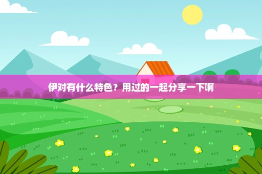伊对有什么特色？用过的一起分享一下啊