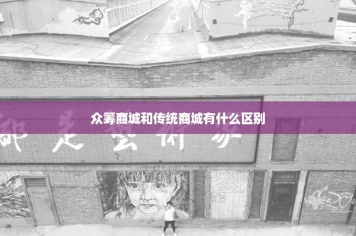众筹商城和传统商城有什么区别