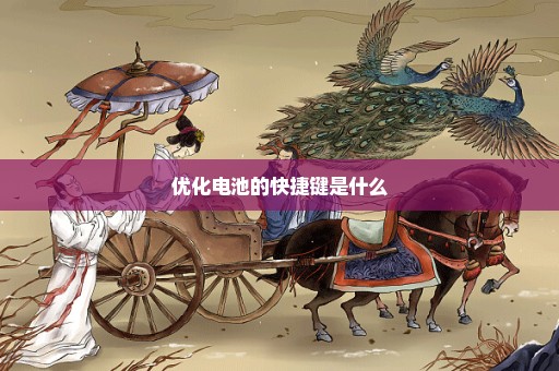 优化电池的快捷键是什么