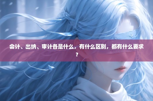 会计、出纳、审计各是什么，有什么区别，都有什么要求？