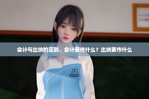 会计与出纳的区别，会计要作什么？出纳要作什么
