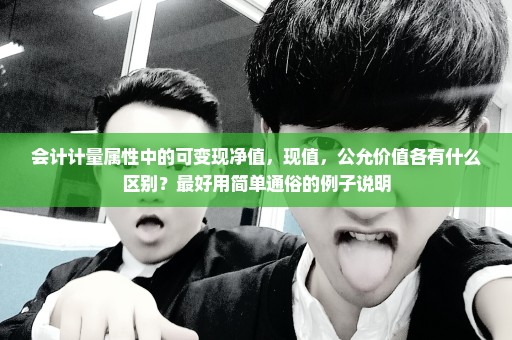 会计计量属性中的可变现净值，现值，公允价值各有什么区别？最好用简单通俗的例子说明