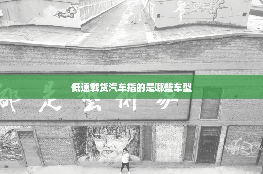 低速载货汽车指的是哪些车型