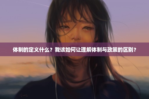 体制的定义什么？我该如何让理解体制与政策的区别？