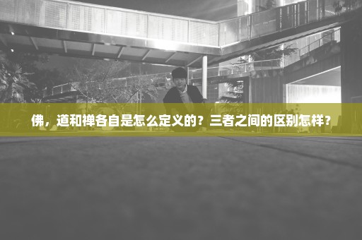 佛，道和禅各自是怎么定义的？三者之间的区别怎样？