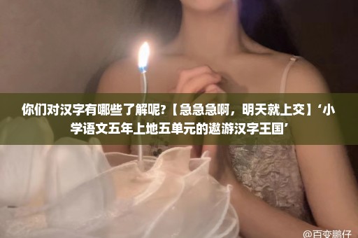 你们对汉字有哪些了解呢?【急急急啊，明天就上交】‘小学语文五年上地五单元的遨游汉字王国’