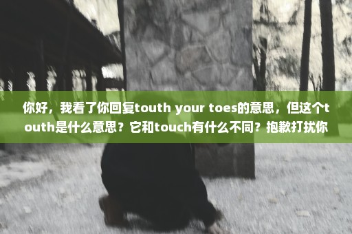 你好，我看了你回复touth your toes的意思，但这个touth是什么意思？它和touch有什么不同？抱歉打扰你了