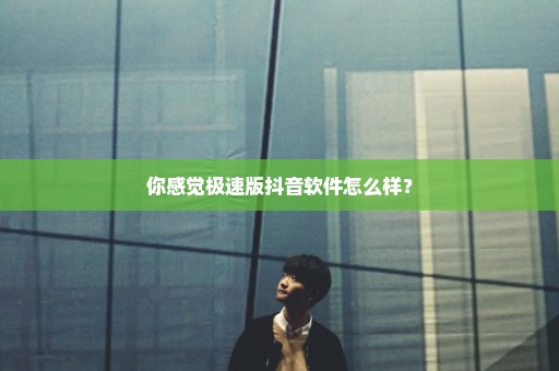 你感觉极速版抖音软件怎么样？