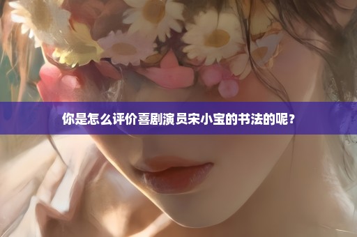 你是怎么评价喜剧演员宋小宝的书法的呢？