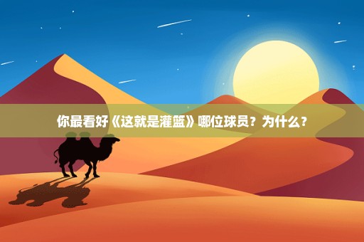 你最看好《这就是灌篮》哪位球员？为什么？