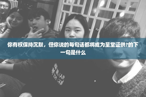 你有权保持沉默，但你说的每句话都将成为呈堂证供?的下一句是什么