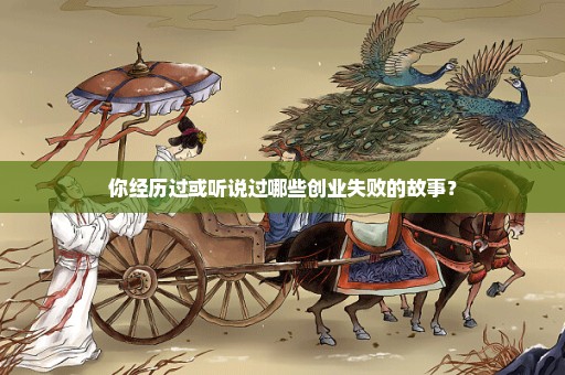 你经历过或听说过哪些创业失败的故事？