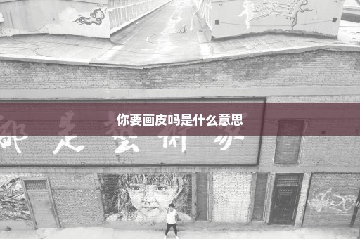 你要画皮吗是什么意思