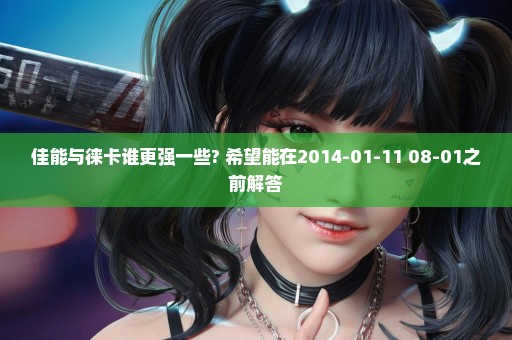 佳能与徕卡谁更强一些? 希望能在2014-01-11 08-01之前解答