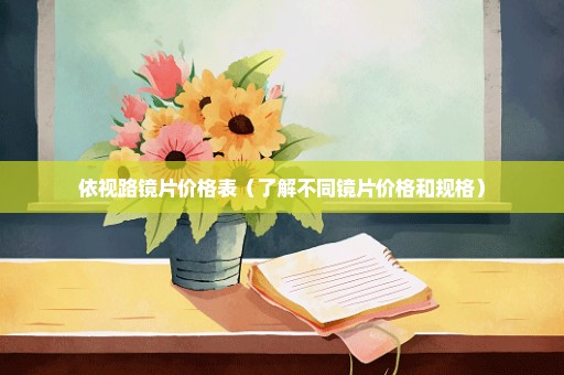 依视路镜片价格表（了解不同镜片价格和规格）