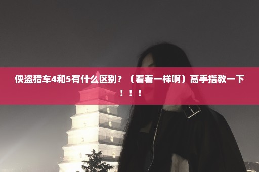侠盗猎车4和5有什么区别？（看着一样啊）高手指教一下！！！