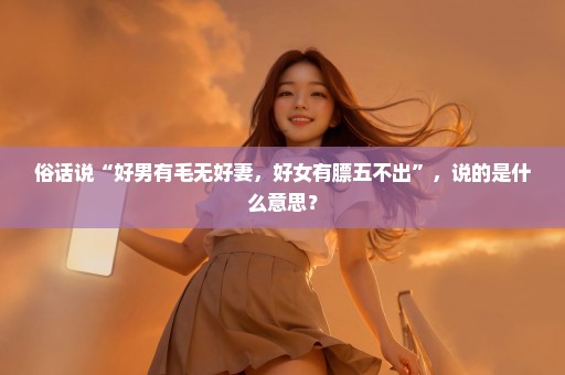 俗话说“好男有毛无好妻，好女有膘五不出”，说的是什么意思？