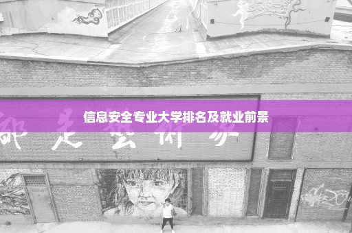 信息安全专业大学排名及就业前景