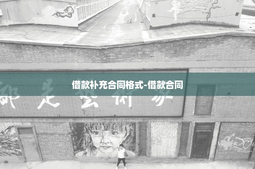 借款补充合同格式-借款合同
