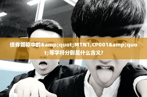 债券简称中的"MTN1,CP001"等字符分别是什么含义?