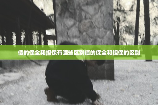债的保全和担保有哪些区别债的保全和担保的区别