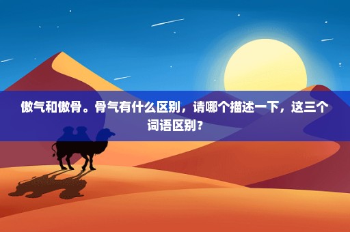 傲气和傲骨。骨气有什么区别，请哪个描述一下，这三个词语区别？
