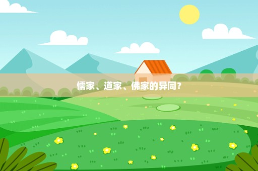 儒家、道家、佛家的异同？