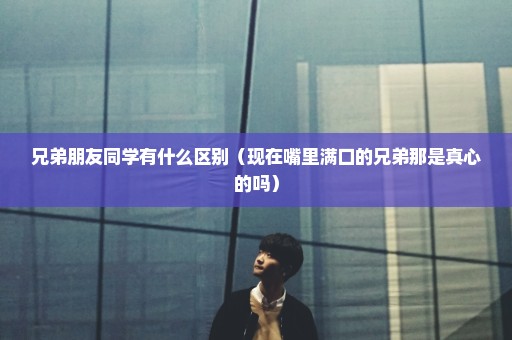 兄弟朋友同学有什么区别（现在嘴里满口的兄弟那是真心的吗）