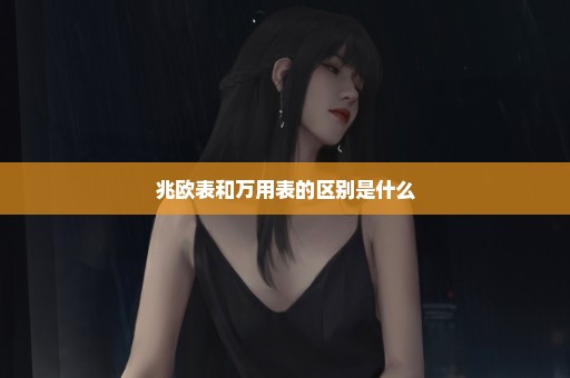 兆欧表和万用表的区别是什么