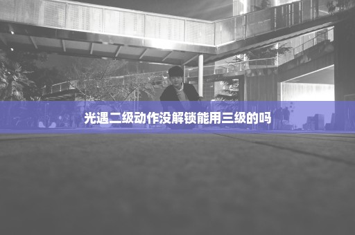 光遇二级动作没解锁能用三级的吗