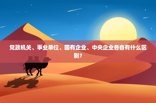 党政机关、事业单位、国有企业、中央企业各自有什么区别？