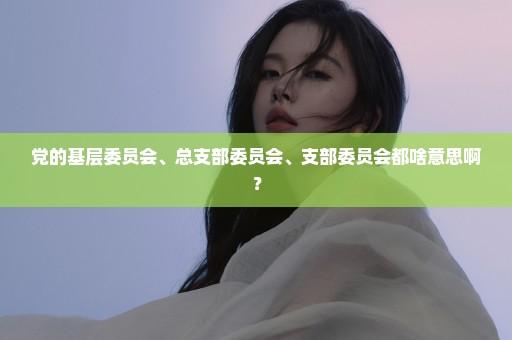 党的基层委员会、总支部委员会、支部委员会都啥意思啊？