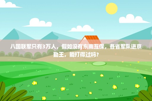 八国联军只有3万人，假如没有东南互保，各省军队进京勤王，能打得过吗？