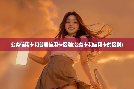 公务信用卡和普通信用卡区别(公务卡和信用卡的区别)