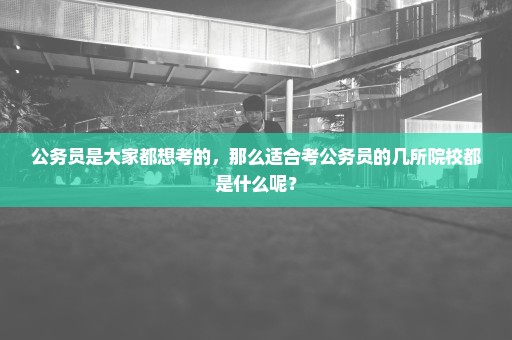 公务员是大家都想考的，那么适合考公务员的几所院校都是什么呢？