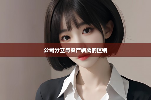 公司分立与资产剥离的区别