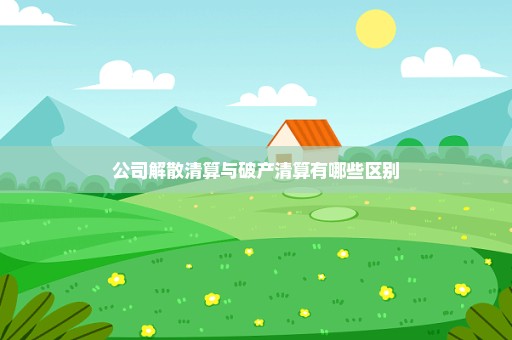 公司解散清算与破产清算有哪些区别