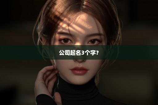 公司起名3个字？