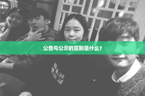 公告与公示的区别是什么？