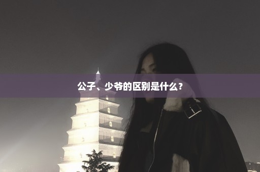 公子、少爷的区别是什么？