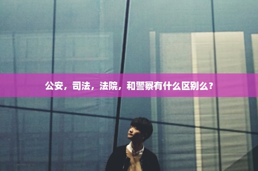 公安，司法，法院，和警察有什么区别么？