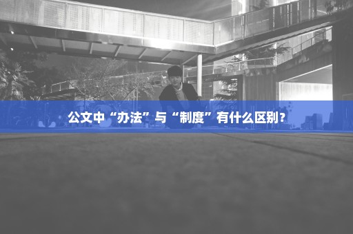 公文中“办法”与“制度”有什么区别？