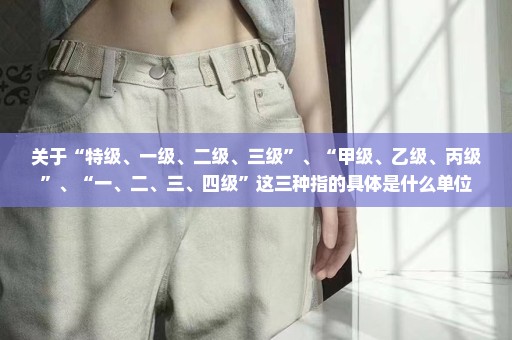 关于“特级、一级、二级、三级”、“甲级、乙级、丙级”、“一、二、三、四级”这三种指的具体是什么单位