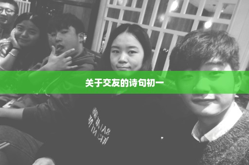 关于交友的诗句初一